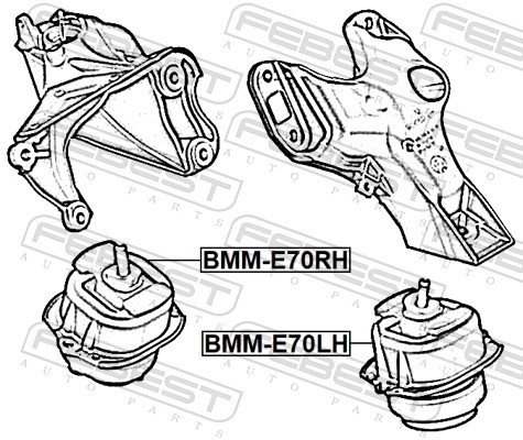 BMM-E70LH FEBEST Lagerung, Motor für BMW - Bild 2 von 2