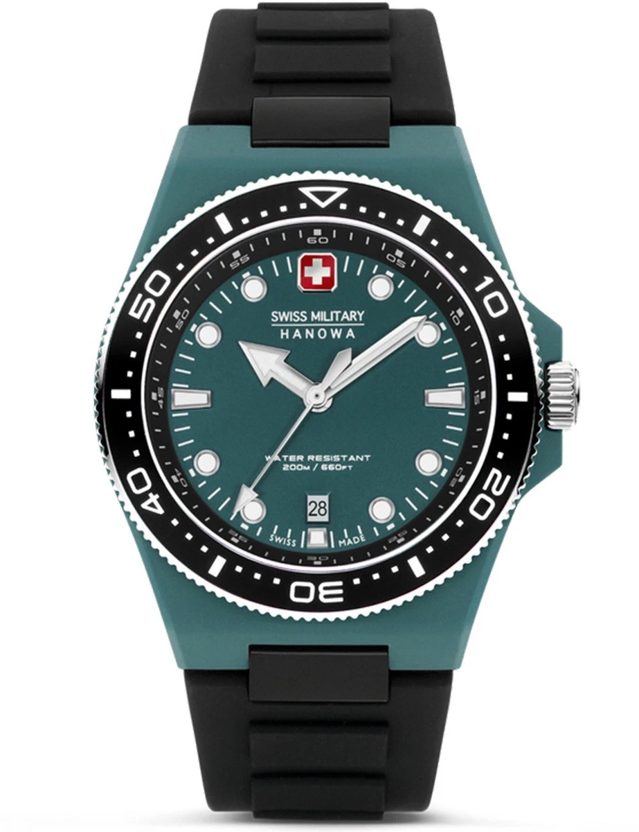 Reloj Analógico "Swiss Military Hanowa": Reloj Analógico Con Caja De Acero Inoxidable Esfera Azul Y Correa De Piel Color Azul