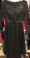 edressit Womens Black Lace & Tulle Party Dress Size 4