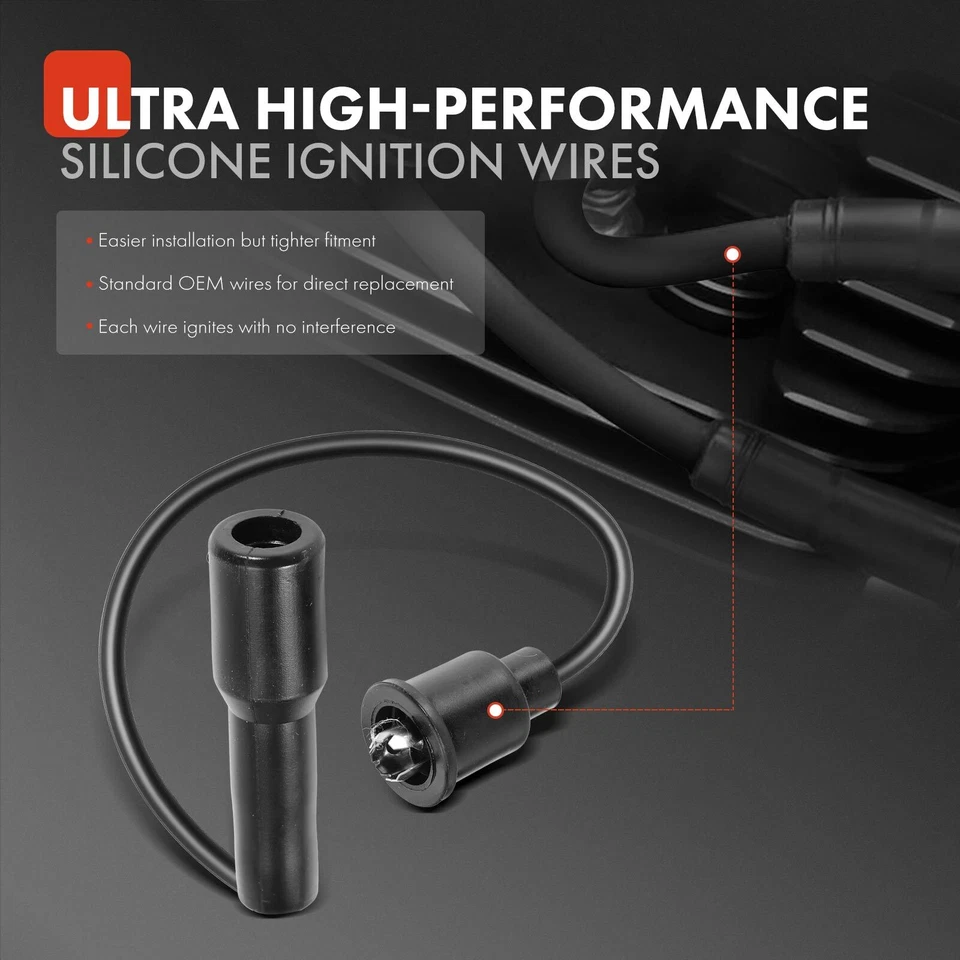 Комплект из 9 проводов свечей зажигания для International Harvester 100 1974 150 1975 200 74-75 - Изображение 3 из 4