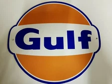 Gulf shape 14" x 13" metal sign/ Man Cave/ Garage/ Shed. 