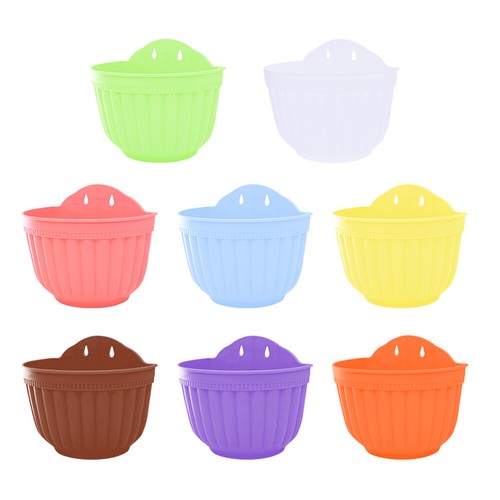 Colorful Hanging Flower Pot Pots Home Wall Planter Plastic Flowerpot