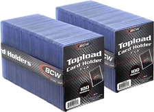 Trading Card Sleeves Hard Plastic Topload Clear Case Holder 200 Baseball Cards