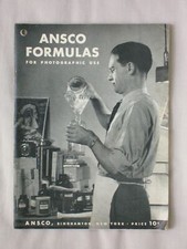 1944 ANSCO FORMULAS FOR PHOTOGRAPHIC USE Black  White Photography Lab B W BOOK