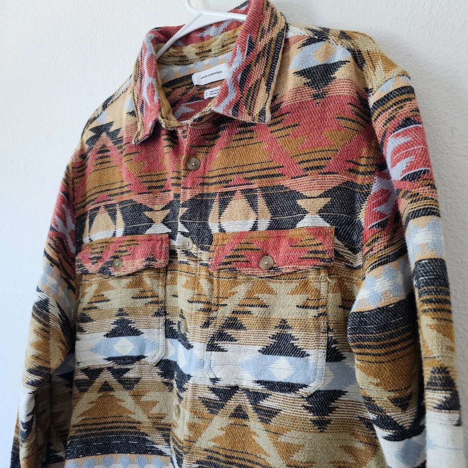 Urban Outfitters мужчин Aztec Southwest рубашка куртка Shacket жаккард фланель размер M - Изображение 4 из 4