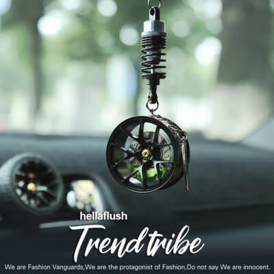 TE37 Style BBS Wheel Rim Mirror Pendent Keychain Aluminum Brake Disc Suspension