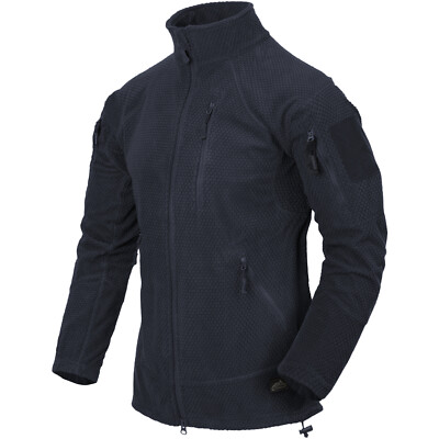 Helikon-Tex Alpha Tactical Jacket Grid Fleece Mens Police Hiking Work Navy Blue