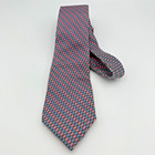 Turnbull Asser Tie Mens 57" Blue Pink Geometric Print Diamonds England 100% Silk