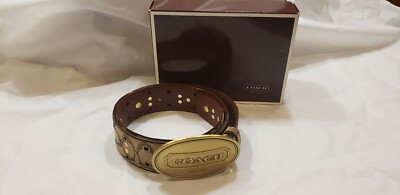 Coach Belt with coated canvas, signature oval plaque belt  display picture 3