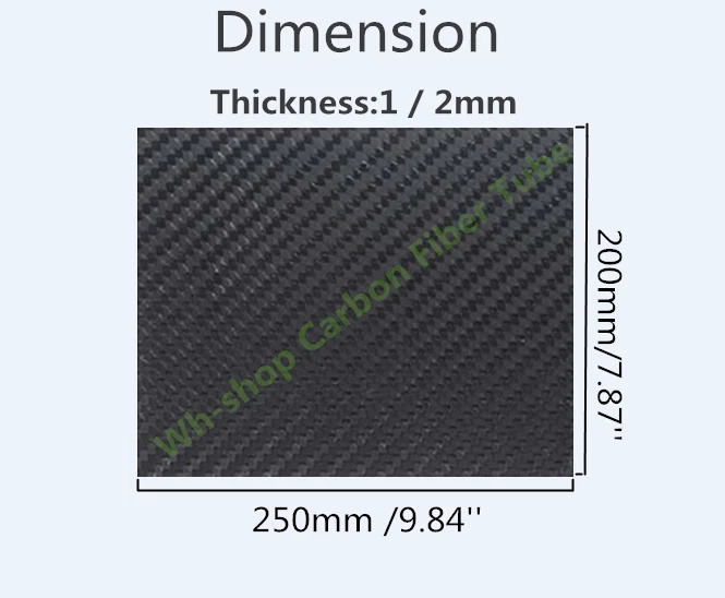 Пластина из углеродного волокна 3K 100 мм x 250 мм 200 мм x 250 мм 100 мм x 300 мм 100% саржа матовая плата - Изображение 3 из 4