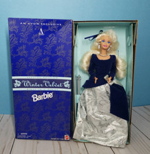 1995 Avon Winter Velvet Barbie Mattel Special Edition New 15571 - damaged box