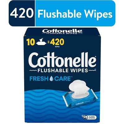 Cottonelle Fresh Care Flushable Wet Wipes, 10 Flip-Top Packs Free Shipping