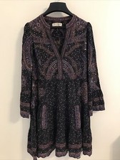 Hale Bob Purple Paisley Agathe Twill Dress M 15AK6045