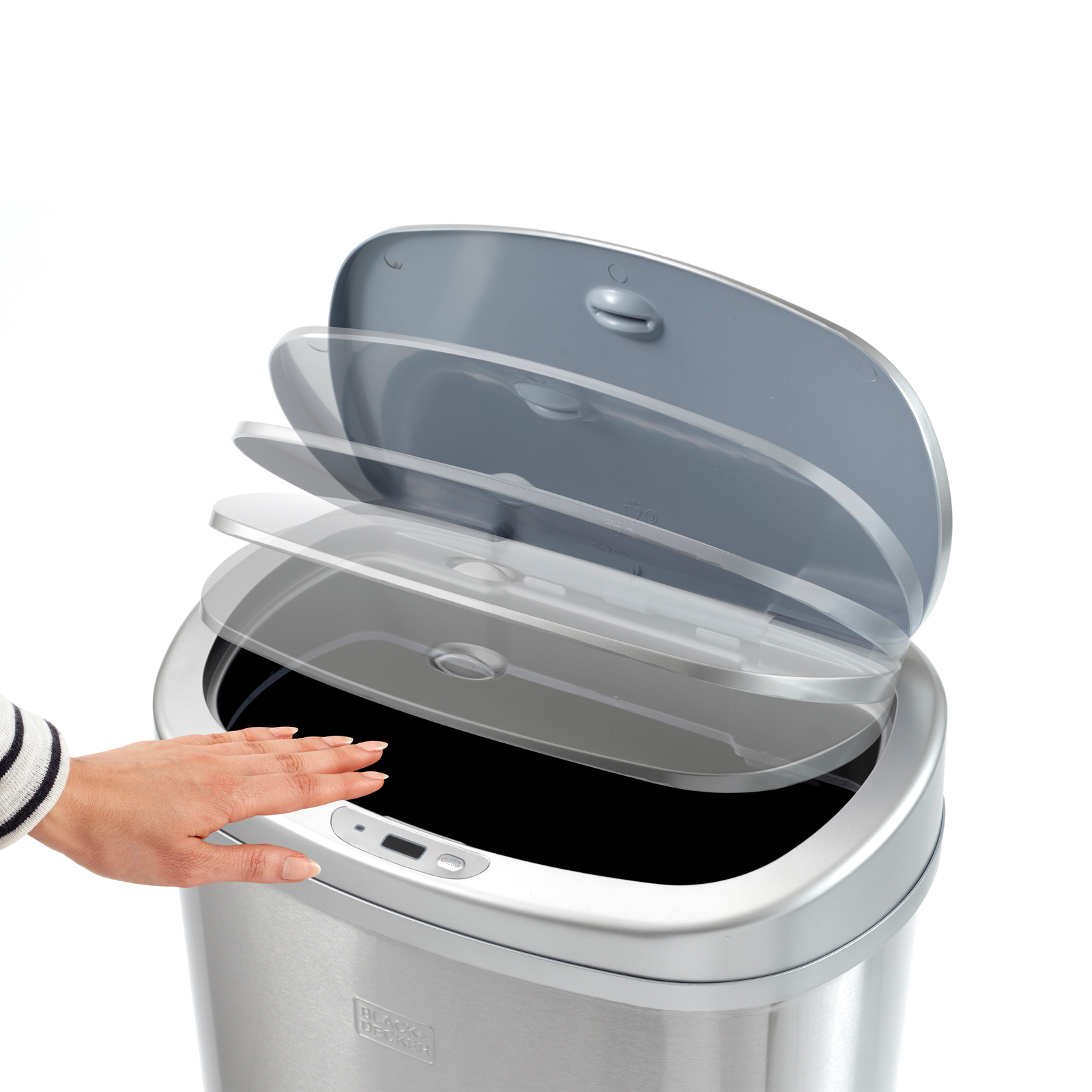 Stainless Steel Pedal Bin With Soft Touch Close Lid Kitchen 