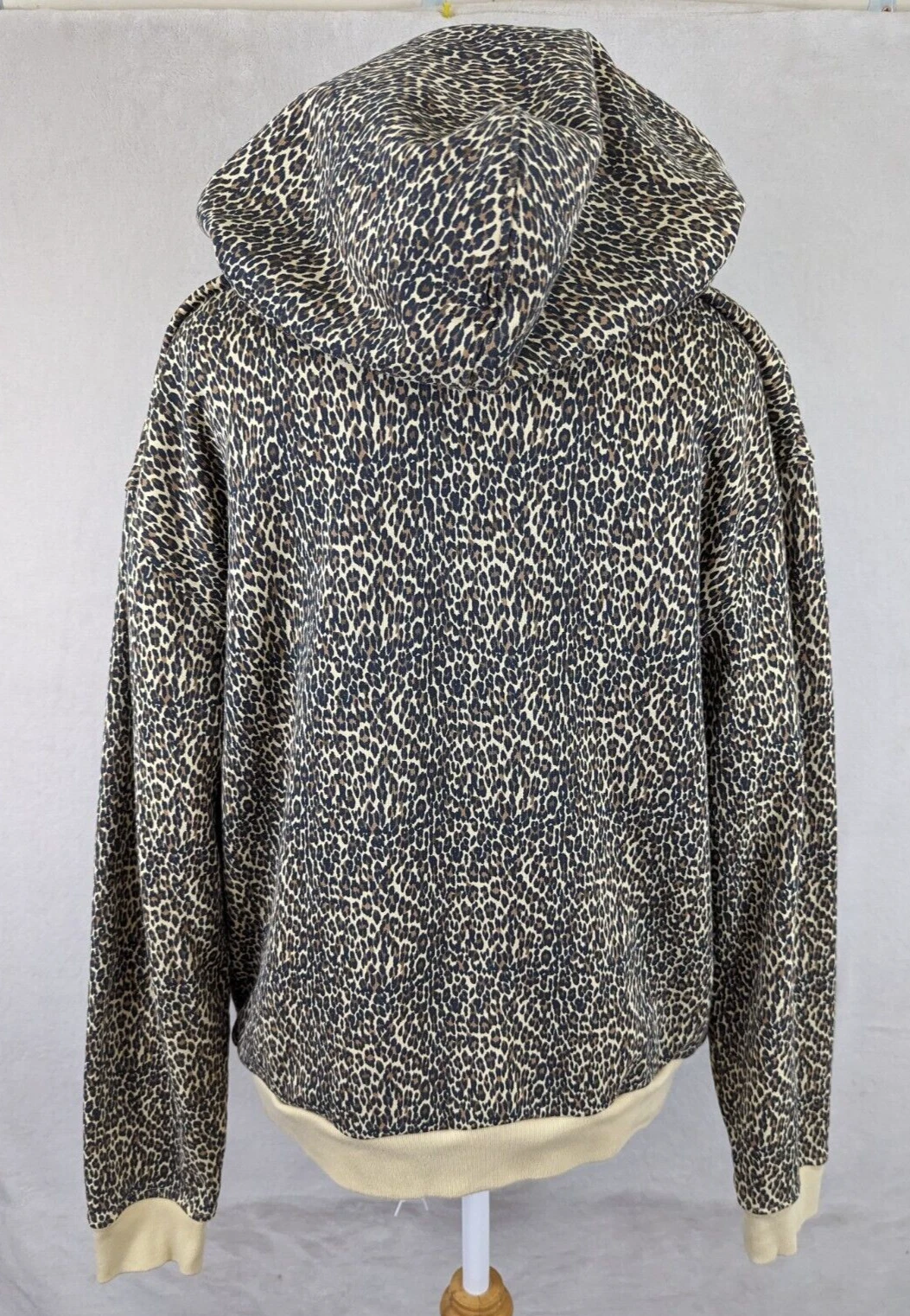 VETEMENTS Felpa Levi's tg S con cappuccio stampa leopardata coulisse tasca frontale rilassata 4379