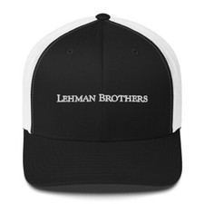 Vintage Lehman Brothers White Trucker Cap Stock Trader Gift Embroidery Hat
