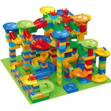 84-504Pcs Marble Race Run Blocks Maze Ball Track Slide City Building Blocks Toys