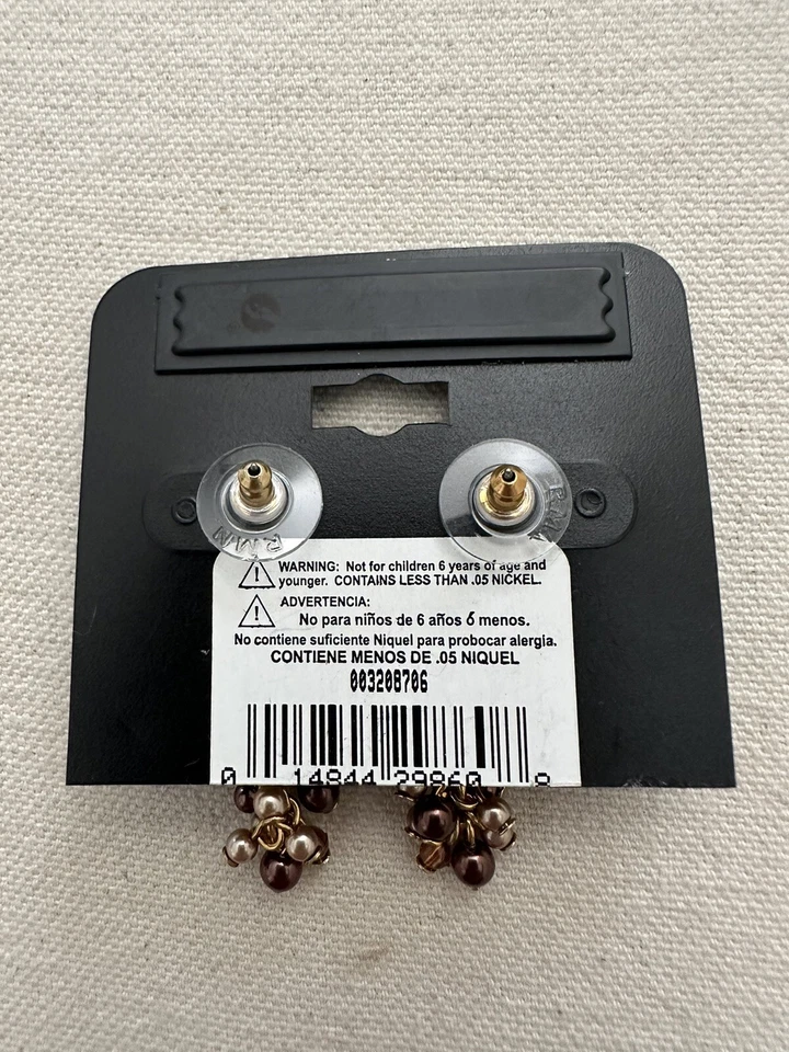 George Pearl Grape Clustered Earrings NWT - Image 2 of 2