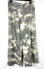 Bryn Walker Size XL Long Full Leg Pants Pull On Wide Ivory Taupe Linen Blend NEW