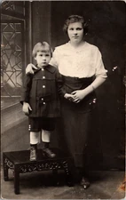 Postcard Real Photo RPPC Mother and Child Portrait Unposted