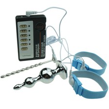 Full Kit Anal Plug Butt Penis E-Stim Ring Cock Flirting Shock G-Spot Stimulation