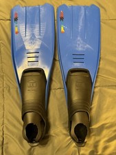MARES CLIPPER FULL FOOT SNORKEL FINS   BLUE/BLACK - SIZE 8.5   9.5 - NEW