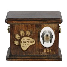 Bearded Collie, Highland Collie, Mountain Collie - urn for dog ashes, personaliz