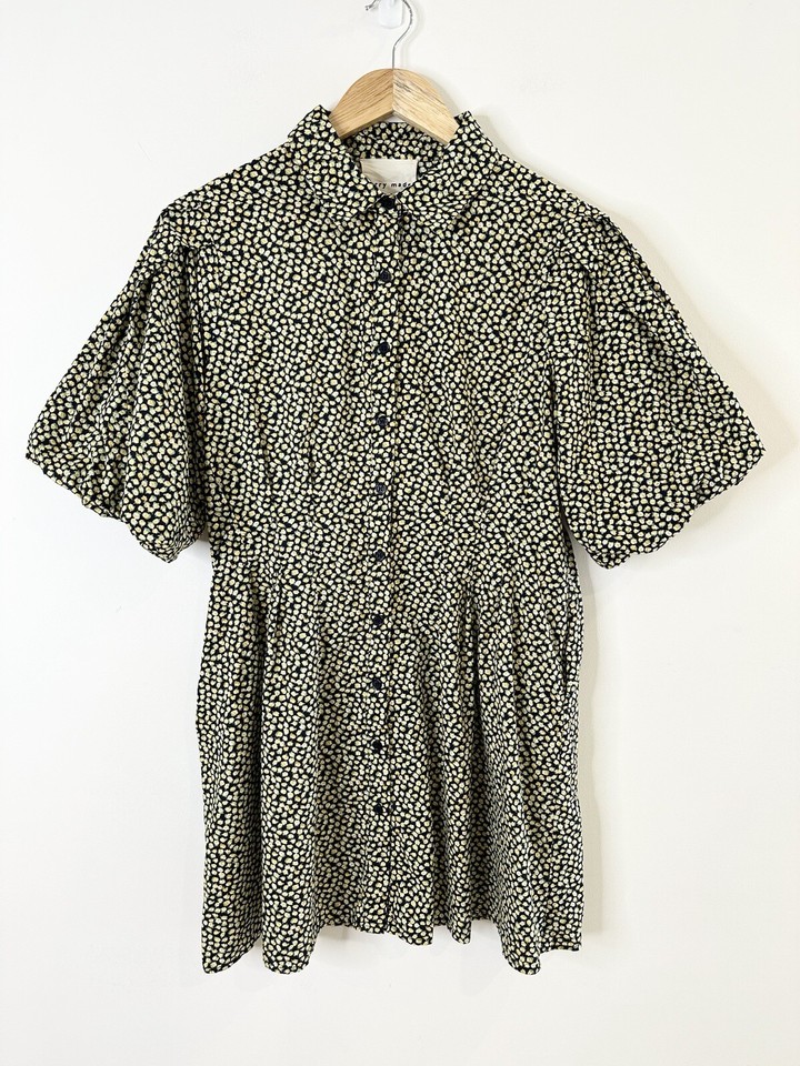 Barry Made ‘Claude’ Women’s Floral Mini Shirt Dress M Cotton Boho Melbourne