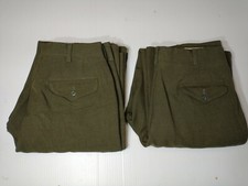 2 Vietnam US Military Marine Wool Serge Green Type II Class 6 Trousers Sz 28x31
