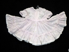 Vtg Little Girls Pale Pink Dotted Swiss Cotton Dress Ruffles Eyelet Trim Sz 3-4
