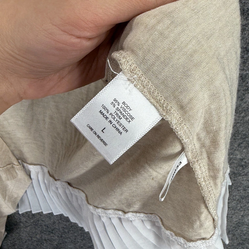 Кардиган женский New York & Company L большой бежевый открытый передний с длинным рукавом повседневный - Изображение 4 из 4