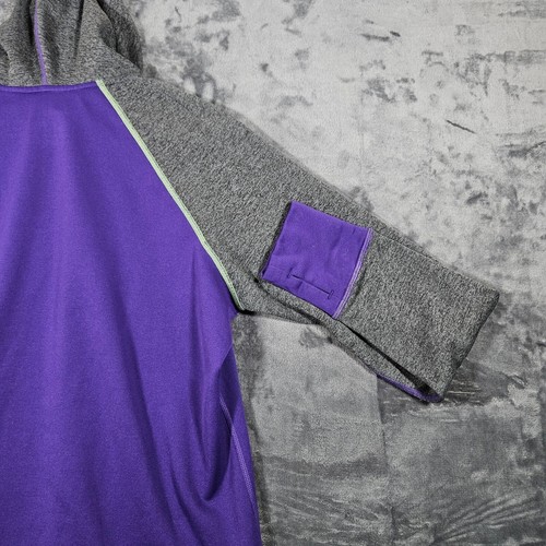 Nike Therma-FIT Hoodie Pullover Sweatshirt Purple Gray Athletic Men's Large Size - Picture 9 of 11