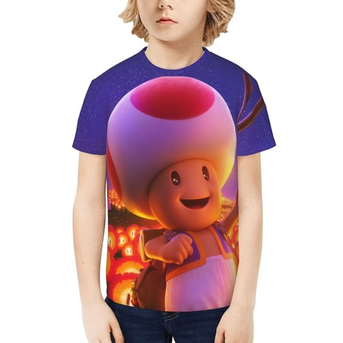 Camiseta Super Mario Bros Game Niños Jóvenes Dibujos Animados Cuello Redondo Manga Corta Prendas para el torso - Imagen 32 de 34