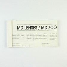 Minolta MD Lenses / MD Zoom Lenses - Instruction Manual Pamphlet