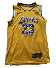 Lebron James Mens Los Angleles Lakers Jersey Sz 48 Wish Patch Yellow