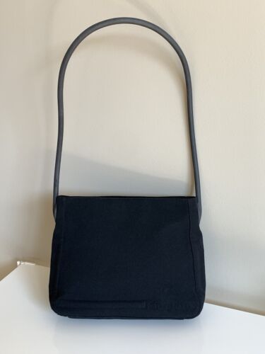 Miu Miu FW 1999 Hard Handle Black Nylon Shoulder Bag Archive Rare Italy - Afbeelding 1 van 9