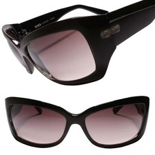 90s Y2K Rare Authentic Vintage Mod Style Black Oversized Square Sunglasses