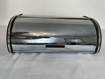 Brabantia Williams Sonoma 17.5  Roll Top Kitchen Bread Box, Brilliant Stainless