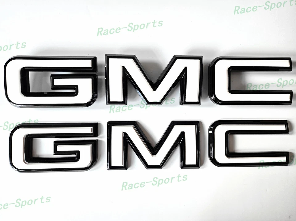 Delantero Trasero Negro Blanco GMC Emblema 2020+ Sierra 1500 2500HD 3500HD 2023+ Canyon Foto 2 de 4