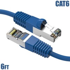 6FT Cat6 RJ45 LAN Network Ethernet Router SSTP Shielded Patch Cable 26AWG Blue