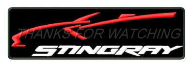 STINGRAY EMBROIDERED PATCH IRON/SEW ON 5-1/2'' x 1-5/8'' CORVETTE CHEVROLET C7, V8