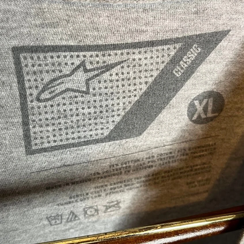 Camiseta AlpineStars Para Hombre XL Gris EE. UU. Carreras Clásica Retro Estampado Gráfico Logo Grande Foto 4 de 4