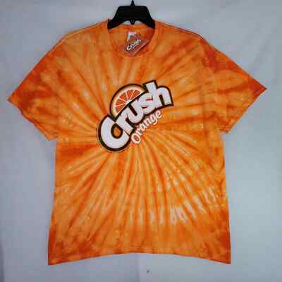 CRUSH SHIRT Mens ORANGE Small S Tie Dye Casual LOGO SODA POP Retro Outdoor NWT