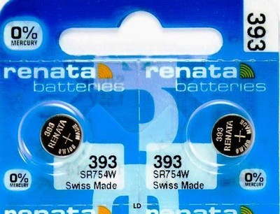 393 RENATA SR754W (2 piece) WATCH BATTERY New packaging Authorized Seller