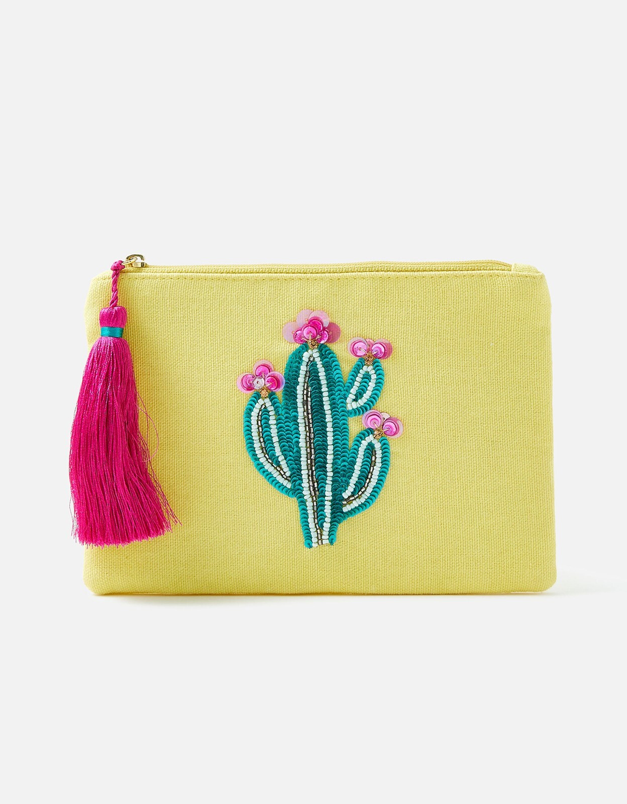 Monsoon Accessorize London Cactus Pouch small yellow wallet bag