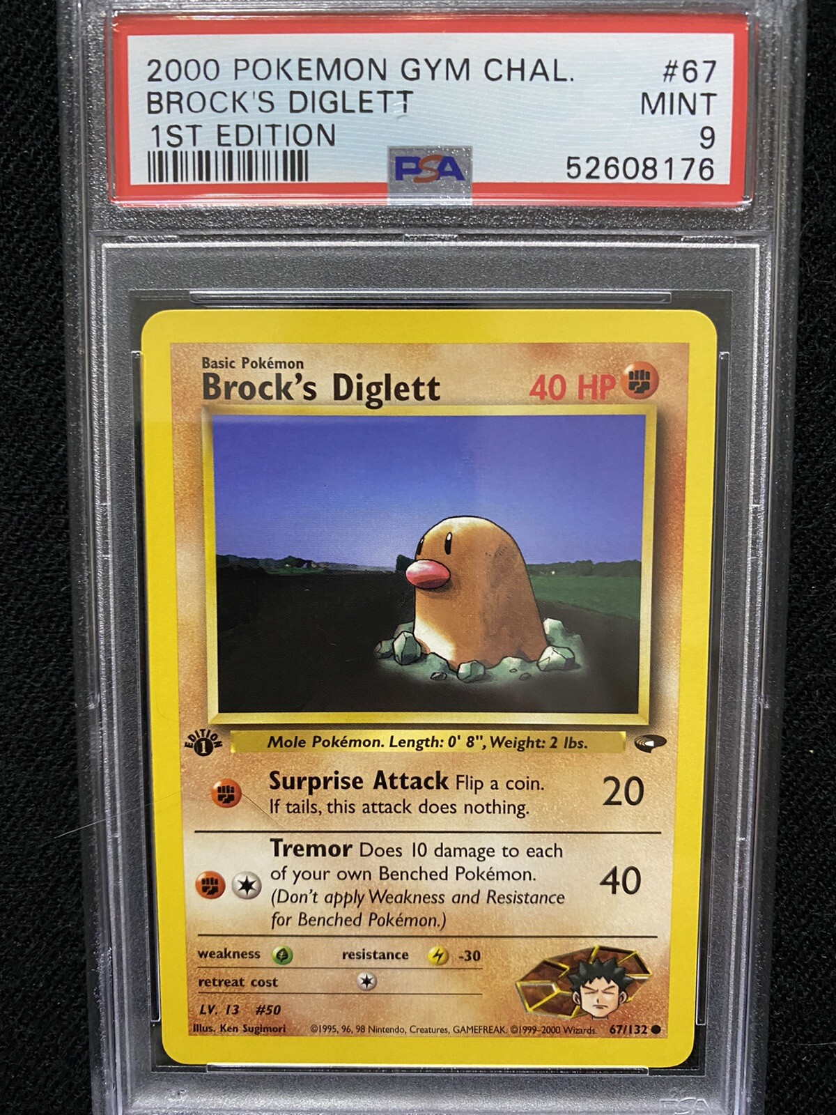 2000 Pokemon Gym Challenge 1st Edition Brock's Diglett 67/132 PSA 9 ...