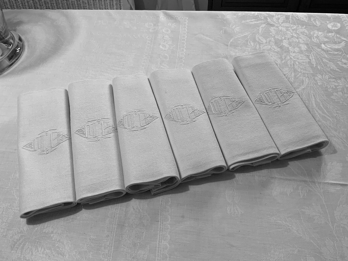 Nappe et serviettes En Damassé Sans Monogrammes