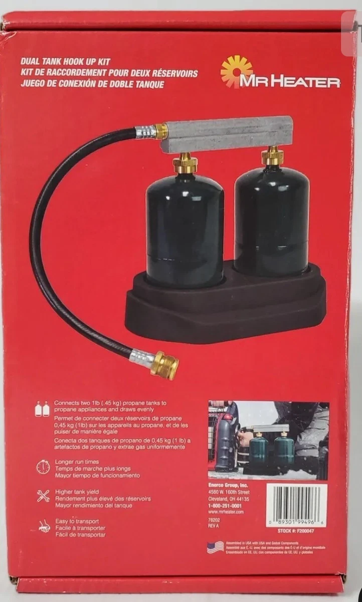 Mr. Heater F200047 2-Tank Hook-Up Kit Hose Assembly Full Flow Tee LP Propane  | eBay