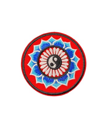 Yin Yang Lotus Flower Peace Patch, Iron On/Sew On