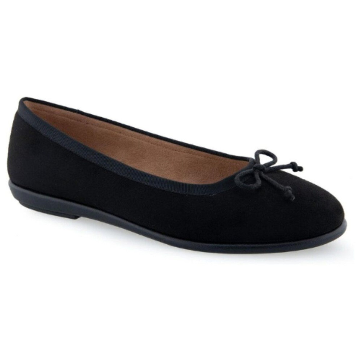 Aerosoles Women's Homebet Ballet Flat Size M BLACK Faux Suede